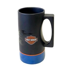 Hallmark Harley Davidson Motorcycle Ceramic Coffee Mug 2005 Black Blue 7.5"